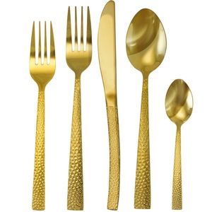 40 Piece Gold Flatware Utensil Set Service for 8